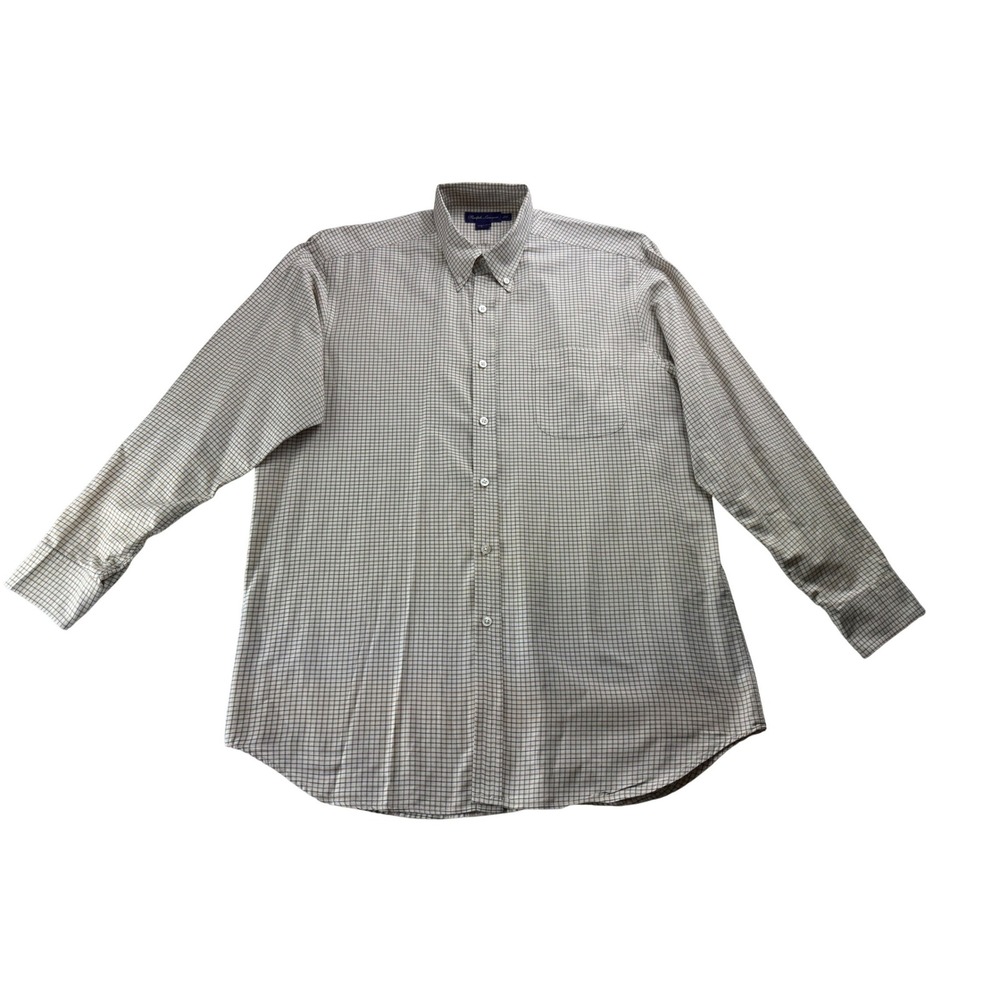Ralph‎ Lauren Mens Purple Label Button Down Shirt Plaid Size LG Made In  Italy